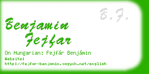 benjamin fejfar business card